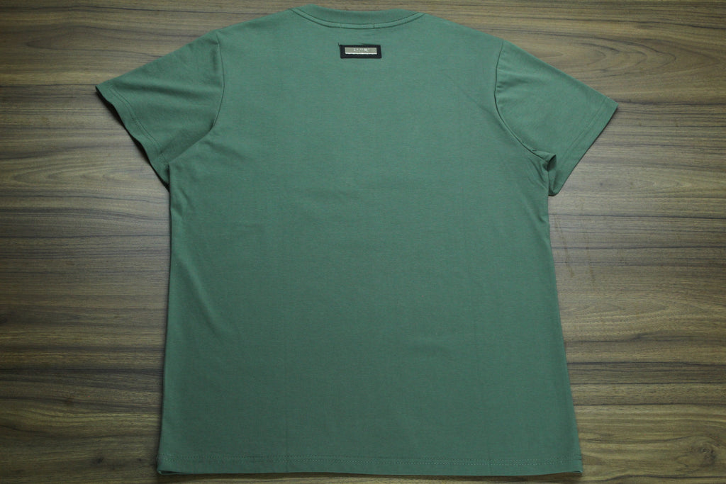Camiseta Heavyweight Verde Militar Letras Tono a Tono — Estampado Premium | JULALE DROP 01