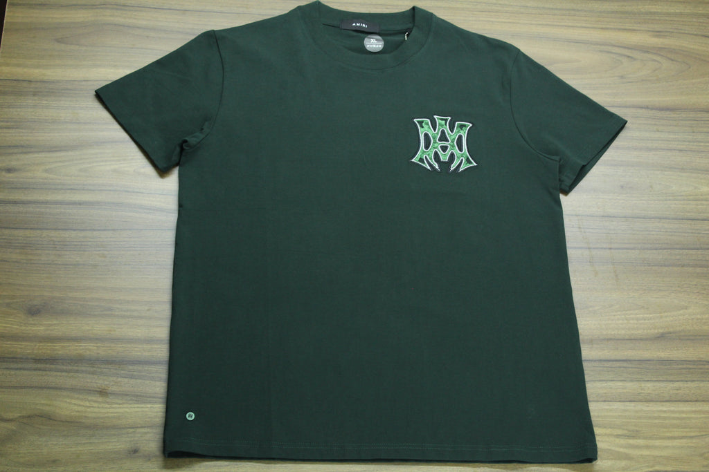 Camiseta Heavyweight Verde Oscuro Monograma Texturizado — Bordado Premium | JULALE DROP 01