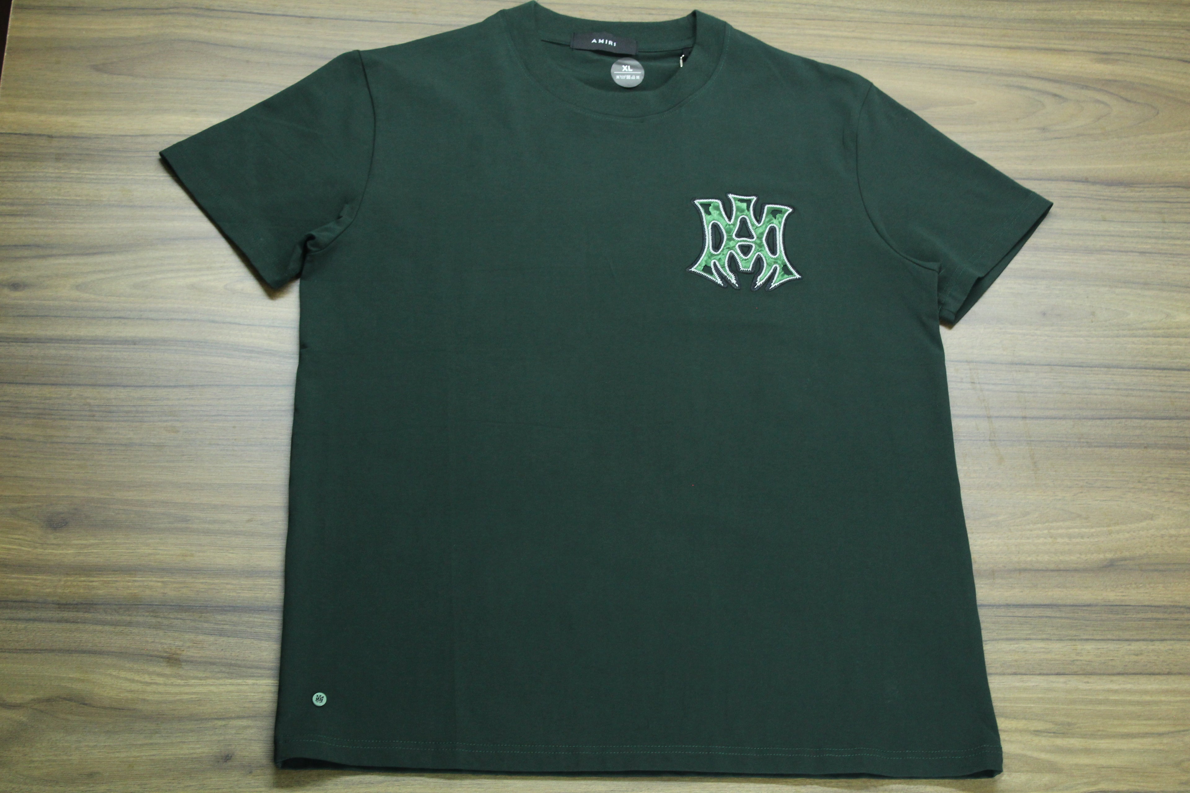 Camiseta Heavyweight Verde Oscuro Monograma Texturizado — Bordado Premium | JULALE DROP 01