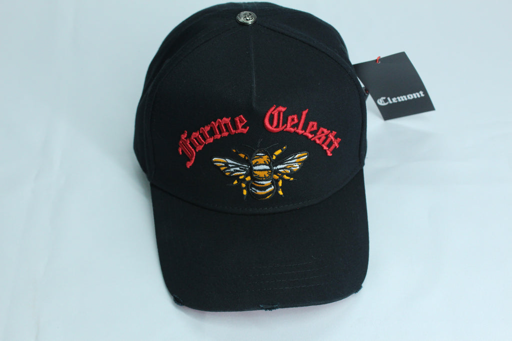 Gorra Premium Negra Abeja Bordada Gótico Rojo — Edición Especial | JULALE DROP 01